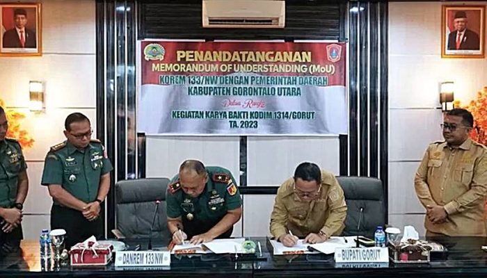 Pemkab Gorut-Korem 133 NWB Tandatangani MoU