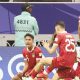 Skuad Timnas Indonesia merayakan gol Marselino Ferdinan ke gawang irak di Grup D Piala Asia 2023 di Ahmed bin Ali Stadium, Senin (15/01/2024) malam WIB. (c) AP Photo/Hussein Sayed