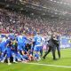Selebrasi skuad Italia saat melawan Kroasia di matchday terakhir Grup B Euro 2024. (Foto : AP Photo/Petr David Josek)