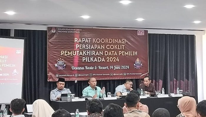 KPU Provinsi Gorontalo Gelar Rakor Persiapan Coklit Pemutakhiran Data Pemilih Pilkada 2024