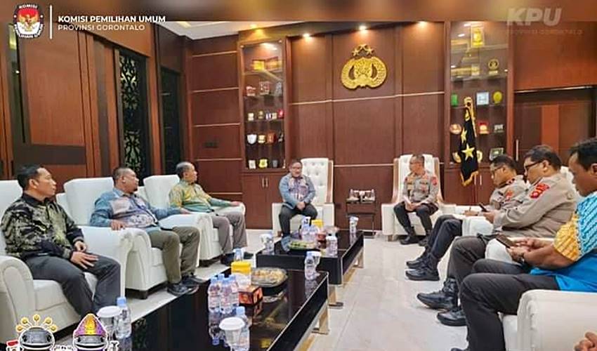 Pastikan PSU Aman, KPU Provinsi Gorontalo Gelar Audiensi Bersama Kapolda