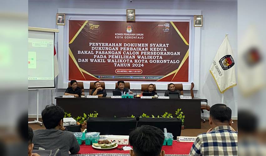 KPU Kota Gorontalo Nyatakan Dua Bapaslon Perseorangan Belum Memenuhi Syarat