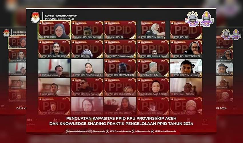 KPU Provinsi Gorontalo Ikuti Rapat Penguatan Kapasitas PPID 2024
