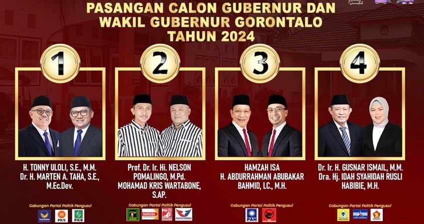 Empat kandidat Pilgub Gorontalo.