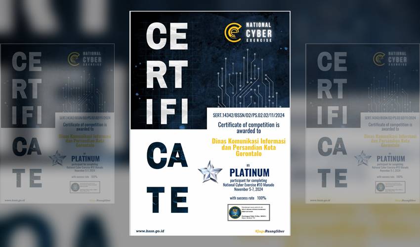 Diskominfo Kota Gorontalo Masuk Daftar Top 20 Tim Cyber Drill Test