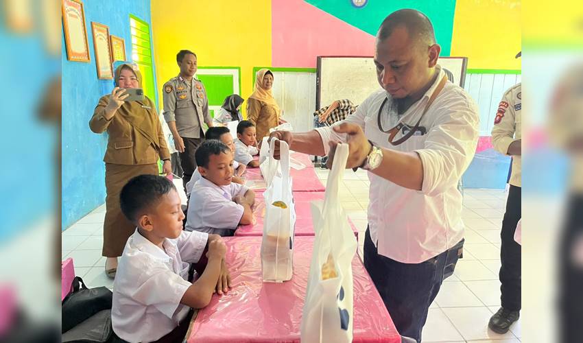 PT. Gorontalo Minerals Salurkan 500 Paket MBG di 6 Sekolah Kabupaten Bonbol