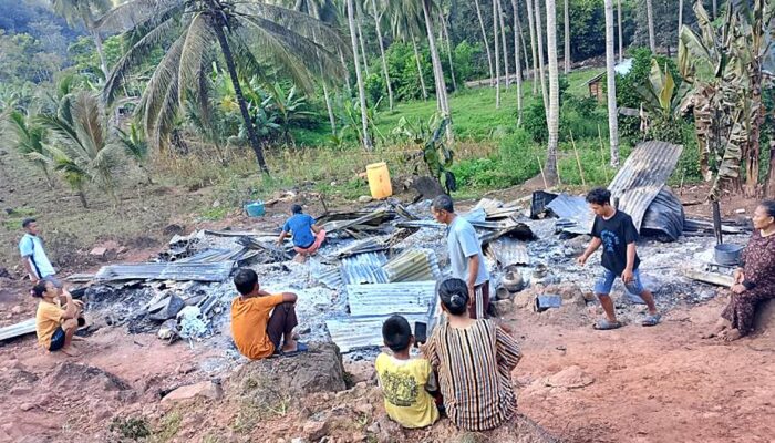 Ditinggal Pergi Berobat ke Luar Kampung, Rumah Warga Desa Pelita Hijau Hangus Terbakar