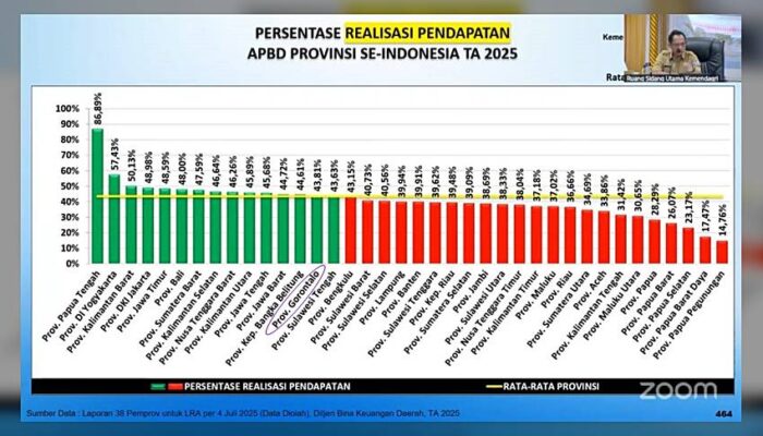 Realisasi Belanja dan Pendapatan Pemprov Triwulan II Tuai Apresiasi Mendagri