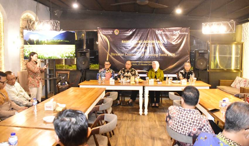 Suasana jamuan makan malam yang diselenggarakan Pemerintah Kota Gorontalo dengan BTN, serta pengusaha lokal, Rabu (15/10/2025).