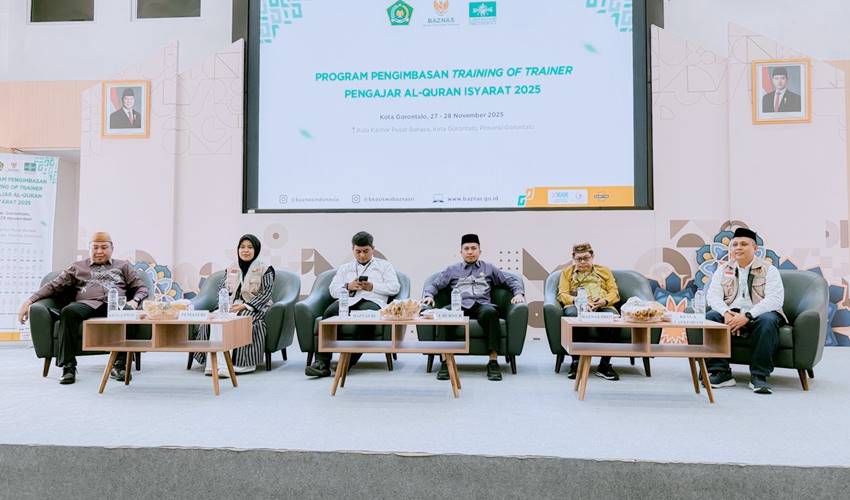 Pelaksanaan kegiatan ToT Al-Qur’an Bahasa Isyarat yang diselenggarakan BAZNAS RI bekerjasama dengan Lakpesdam PWNU Gorontalo