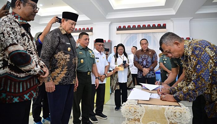Pemprov dan Korem 133/Nani Wartabone Teken MoU Pelaksanaan Konstruksi Cetak Sawah
