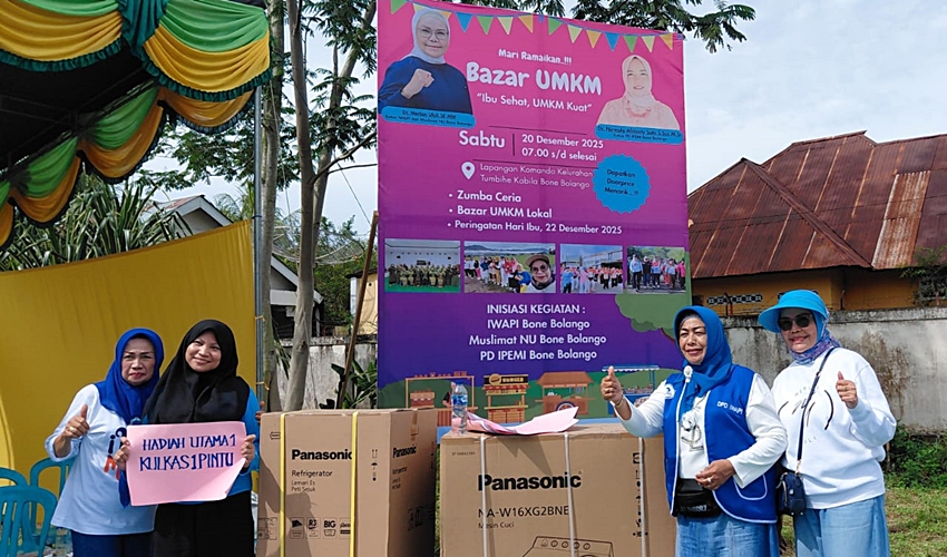 Hadiah dari Rachmat Gobel Warnai Bazar UMKM di Lapangan Komando Bone Bolango