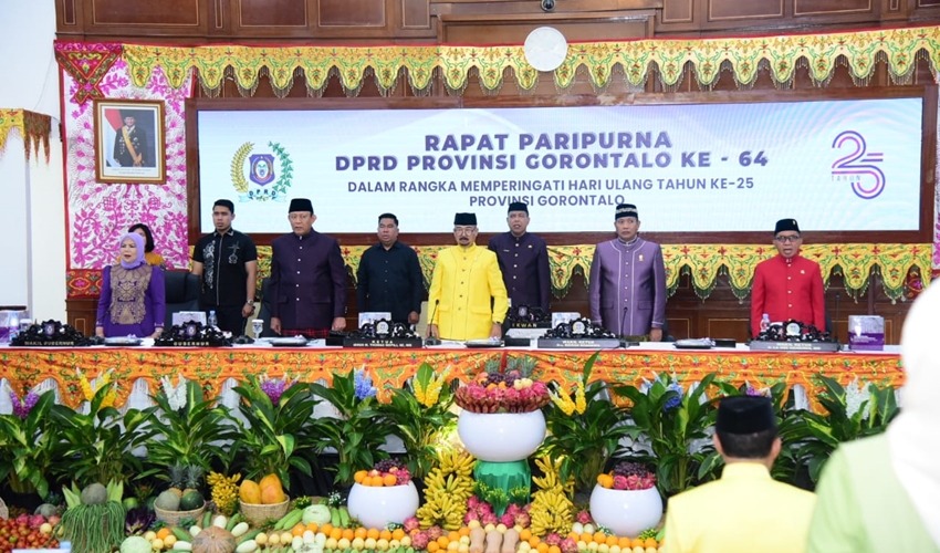 Gubernur Paparkan Capaian Daerah di Paripurna HUT ke-25 Provinsi Gorontalo