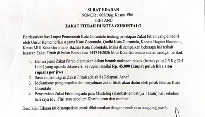 Pemkot Tetapkan Zakat Fitrah 1447 H Sebesar Rp45 Ribu per Jiwa