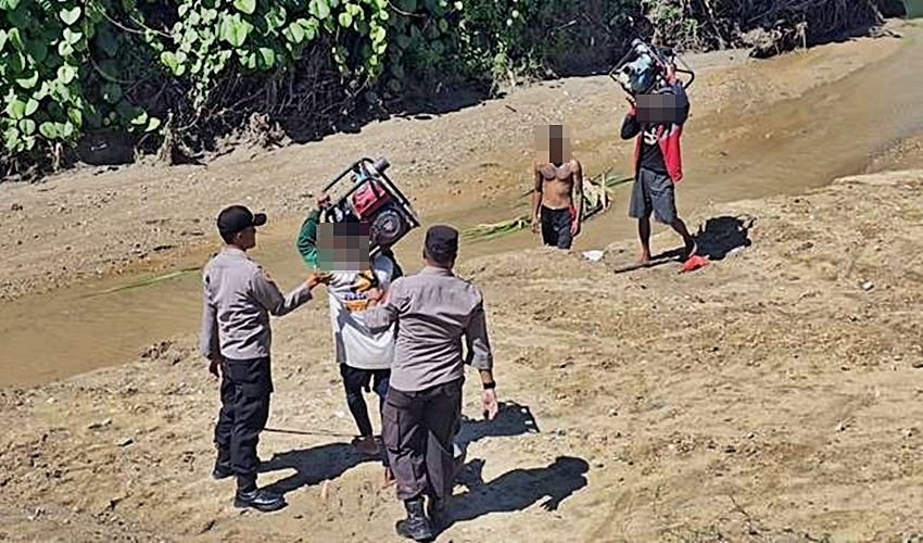 Polsek Paguyaman Tertibkan PETI di Sungai Danda, Tiga Mesin Jet Diamankan