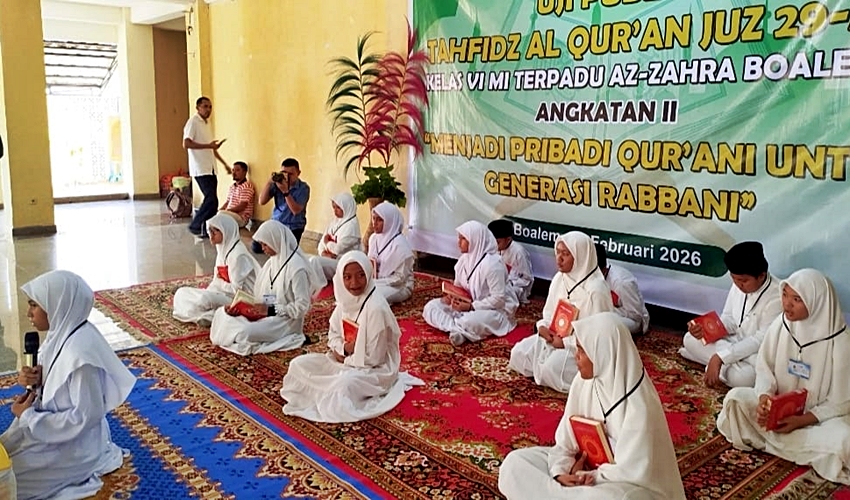 Siswa MI Terpadu Az-Zahra Ikuti Uji Publik Tahfidz di Masjid Agung Baiturrahmah
