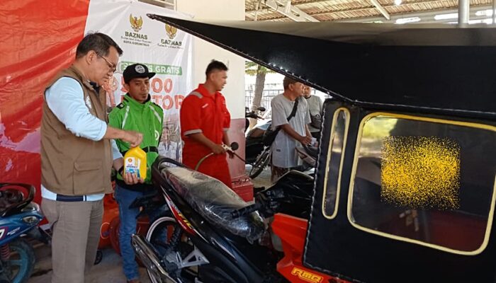 BAZNAS Kota Gorontalo Bantu Driver Bentor dan Ojol, 100 Kendaraan Dapat Servis dan Oli Gratis