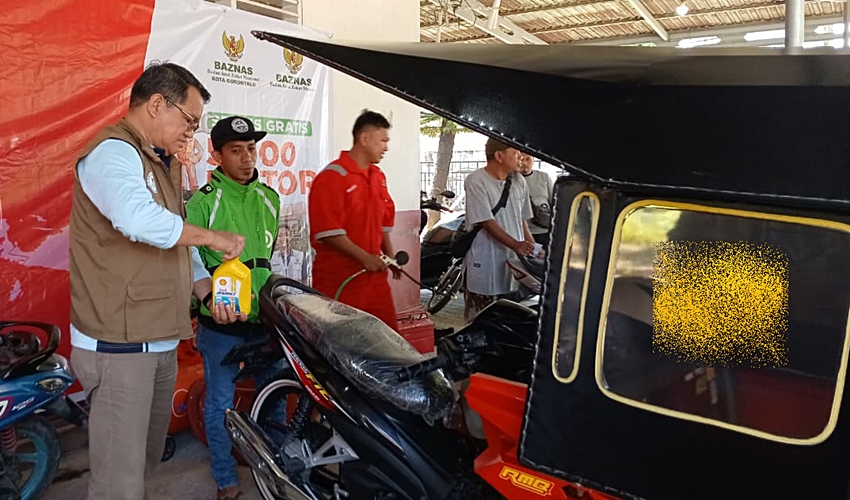 BAZNAS Kota Gorontalo Bantu Driver Bentor dan Ojol, 100 Kendaraan Dapat Servis dan Oli Gratis