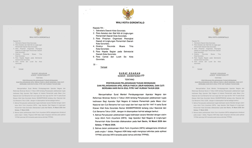 Pemkot Terapkan WFA Dua Hari Jelang Lebaran, Kembali Ngantor 25 Maret
