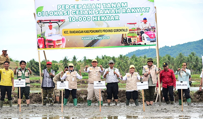 Wagub Idah Turun ke Sawah, Pimpin Gerakan Tanam Serentak di Lahan 10 Ribu Hektare