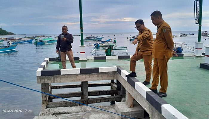 Perintah Gubernur Gusnar, Kepala DKP Turun Tinjau Ambruknya Fasilitas KNMP Leato