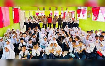 Cegah Judol Sejak Dini, Polsek Telaga Edukasi Puluhan Siswa Baru SMPN 1 Talaga Jaya