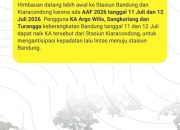 Asia Afrika Festival 2026 Digelar Akhir Pekan di Kota Bandung, KAI Daop 2 Bandung Imbau Pelanggan Datang ke Stasiun Lebih Awal
