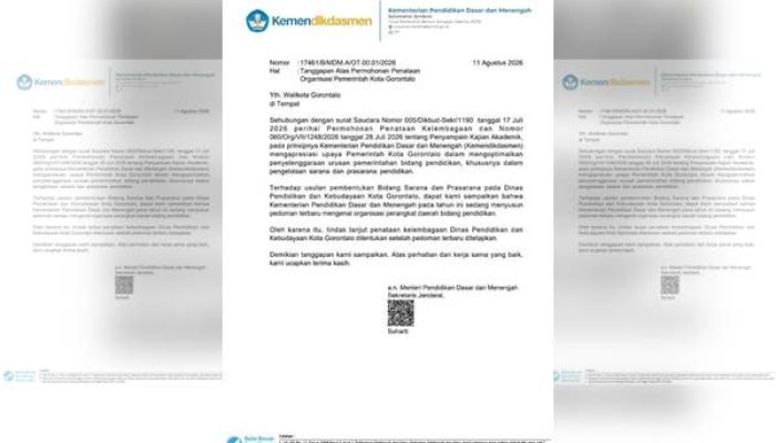 Pelintir Isi Surat Kemendikdasmen, Pemkot Gorontalo Kritik Balik Pemprov
