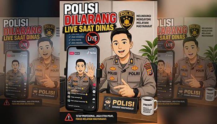 Polisi Dilarang Live di Medsos Saat Dinas, Nekat Bisa Kena Sanksi
