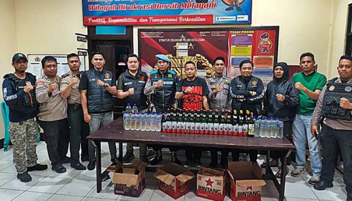 Polsek Kota Utara Amankan 74 Botol Miras dalam Operasi KRYD