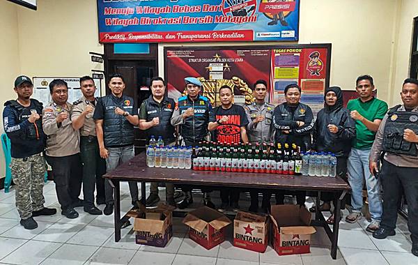 Polsek Kota Utara Amankan 74 Botol Miras dalam Operasi KRYD