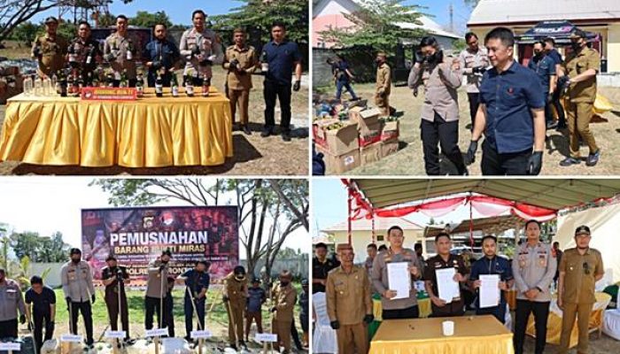 8.080 Liter Cap Tikus Dimusnahkan, Polres Gorontalo Perketat Peredaran Miras