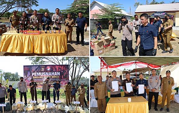 8.080 Liter Cap Tikus Dimusnahkan, Polres Gorontalo Perketat Peredaran Miras