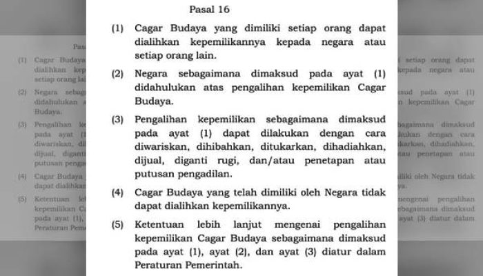 Tangkapan layar isi Pasal 16 UU Nomor 11 Tahun 2010