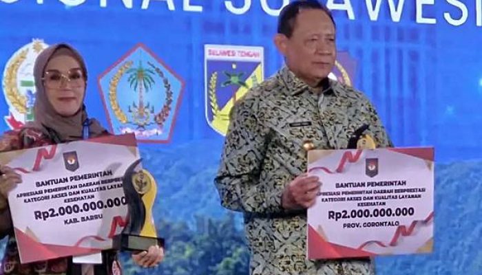 Terbaik I Layanan Kesehatan, Pemprov Gorontalo Diguyur Bonus Rp2 Miliar