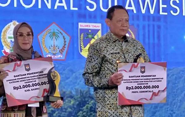 Terbaik I Layanan Kesehatan, Pemprov Gorontalo Diguyur Bonus Rp2 Miliar
