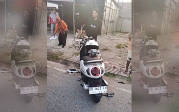 Wartawan MIMOZA TV Kecelakaan di HB Jassin, Tangan Patah, Pengendara Scoopy Diburu Polisi