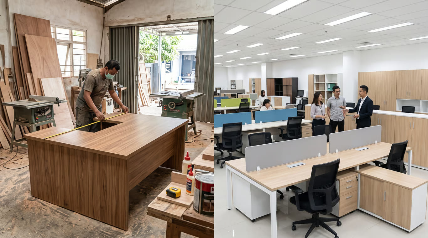 Furniture Kantor Custom atau Beli Jadi, Mana yang Masuk Akal?